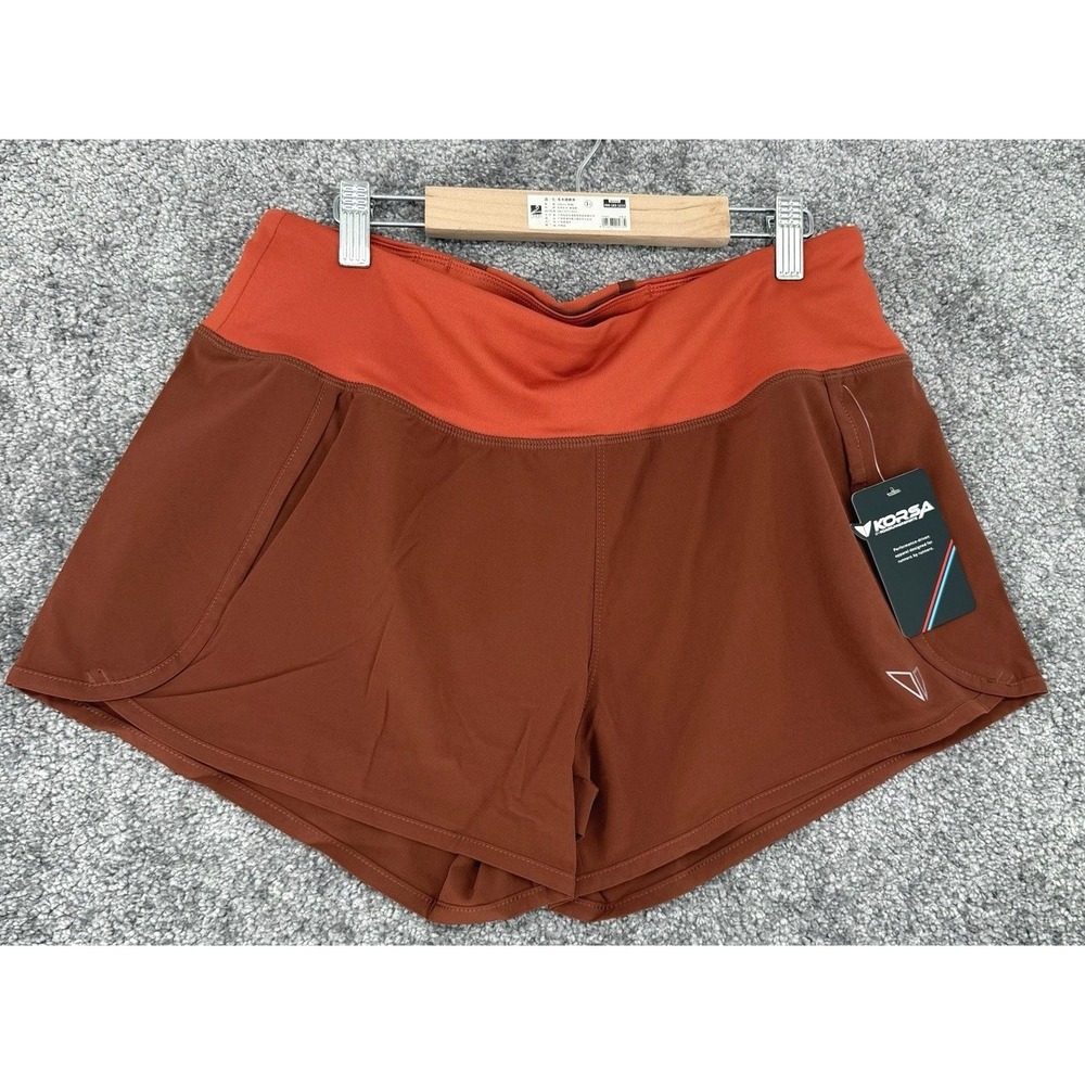 NWT Korsa Road‎ Runner Sports Womens Running Shorts Burnt Orange Rust Size M